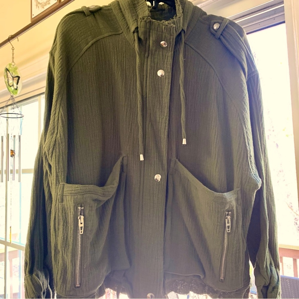 NWOT Blank NYC Olive Zip & Snap Jacket